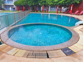 swimming pool in the summer