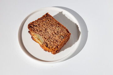 Flour and high calorie food on white background