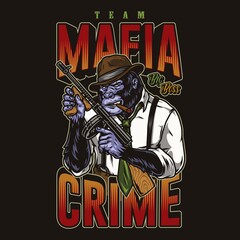 Mafia colorful vintage label