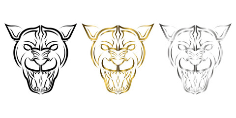 line art of cougar head. Good use for symbol, mascot, icon, avatar, tattoo, T Shirt design, logo or any design you want.