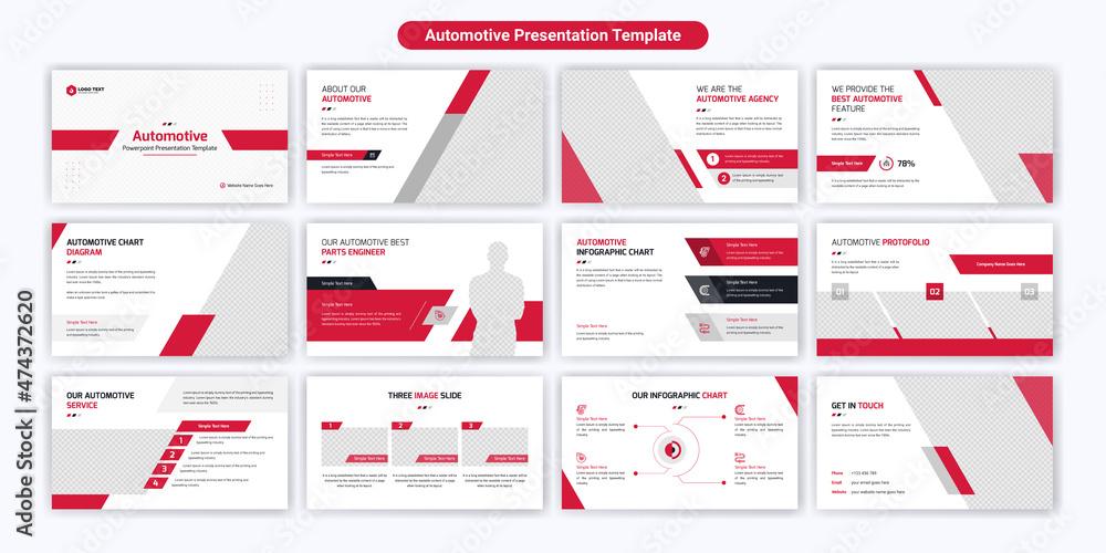 Canvas Prints automotive business powerpoint presentation slides template design. use for modern keynote presentat