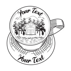 A coffee mug illustration that can be used for a shop sign or logo, blog, website, business, and any purpose.