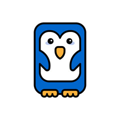 Penguin icon. Icon design. Template elements. Flat style