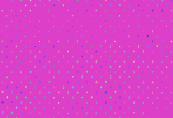 Light multicolor, rainbow vector cover with symbols of gamble.