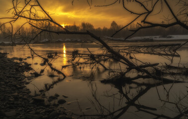 Winter sunrise on the river