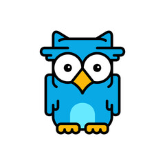 Owl icon. Icon design. Template elements. Flat style