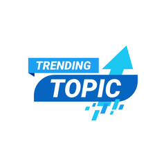 Trending Topic banner isolated in white background. vector illustration