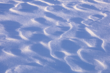 Snow winter texture background in very peri trendy violet color of the Year