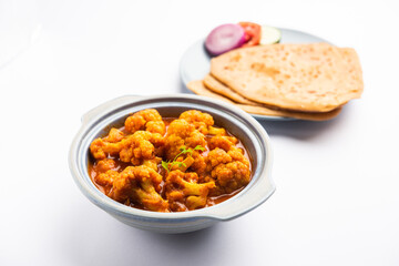 Aloo Gobi Masala curry with Chapati or paratha