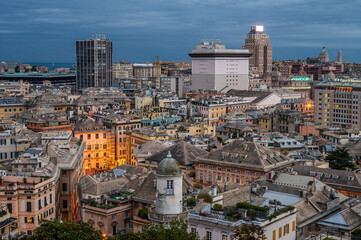View of the old town of Genoa