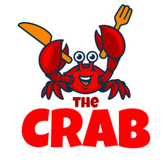 Cute Crab Food Mascot Logo