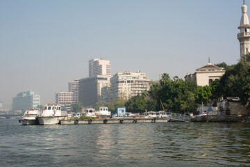Walk along the Nile River in Cairo, Egypt.
