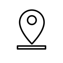 map pointer with Icon line style Black and White 