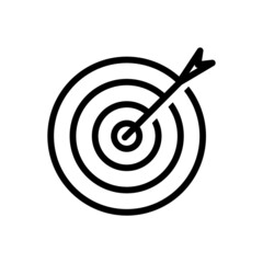 dart hitting target Icon line style Black and White 