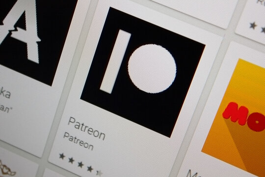 Ivanovsk, Russia - November 28, 2021: Patreon app on the display of a tablet PC.