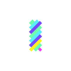 Colorful modern Pixel I Letter logo design template. Creative technology icon symbol element Vector Illustration perfect for your visual identity.