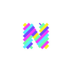 Fototapeta premium Colorful modern Pixel N Letter logo design template. Creative technology icon symbol element Vector Illustration perfect for your visual identity.