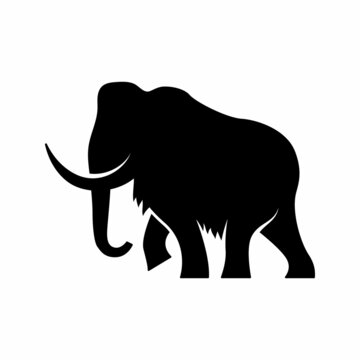 recommend clip art: woolly mammoth silhouette logo design vector