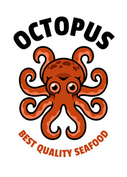 Octopus Seafood Mascot Logo