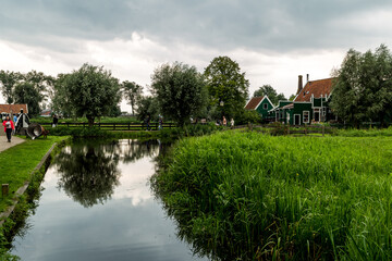 Fototapeta premium Zaanse Schans windmills village in Netherlands 