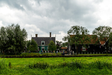 Zaanse Schans windmills  village in Netherlands 