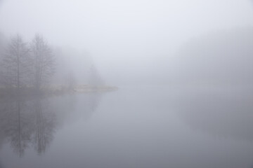 Obraz na płótnie Canvas fog on the lake