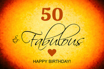 50th birthday card wishes illustration