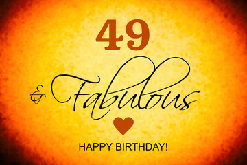 49th birthday card wishes illustration