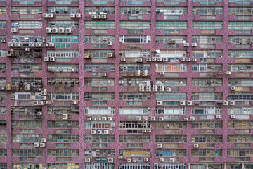 Hong Kong old building facade