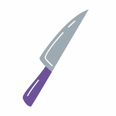Obraz premium A chef's kitchen knife for making delicious meals. Kitchen utensils concept. Knife icon. Vector illustration isolated.
