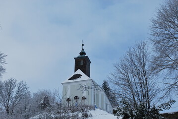 church in the snow
