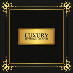 luxury and elegant golden placard flourishes frame decoration