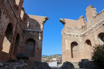 majestic ruins of Red Basilica (Kızıl Avlu) in Bergama, Turkey