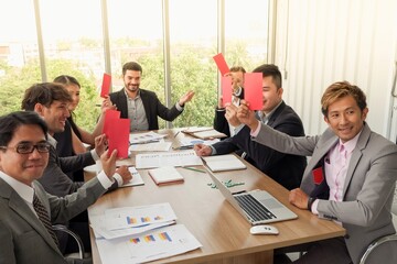 boss or manager or leader congratulations staff or employee successes in work and giving money...