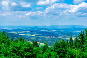 Fototapeta na wymiar Hiking Hadriwa Highpath in the Bavarian Forests