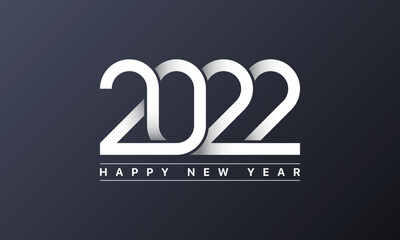 Happy New Year 2022. Happy New Year on a Dark Background. Holiday Greeting Card