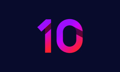 10 New Number Gradient Orange Modern Logo