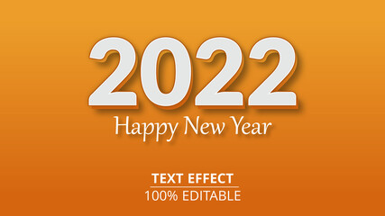 New year 2022 editable text effect vector