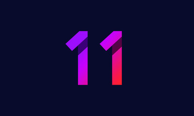 11 New Number Gradient Orange Modern Logo