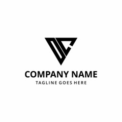 Creative modern abstract illustration initials D, C triangle with barbell, fitness geometric logo design template