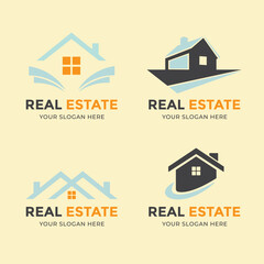 real estate logo with free vector 