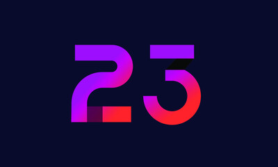 23 New Number Gradient Orange Modern Logo