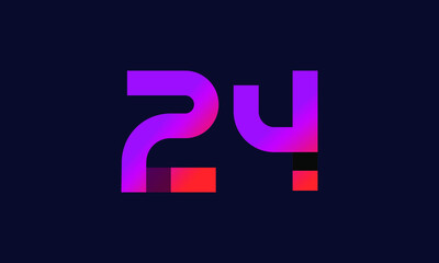 24 New Number Gradient Orange Modern Logo