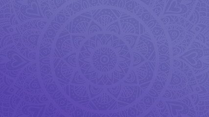 Dreamy gradient wallpaper with mandala pattern. Vector background for yoga, meditation poster. Veri peri color of the year 2022.