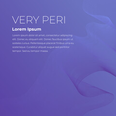 Fluid poster cover with modern veri peri color of the year 2022. Violet and purple abstract geometrical template with blend shapes.