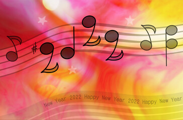 Red and Yellow 2022 Musical Notes