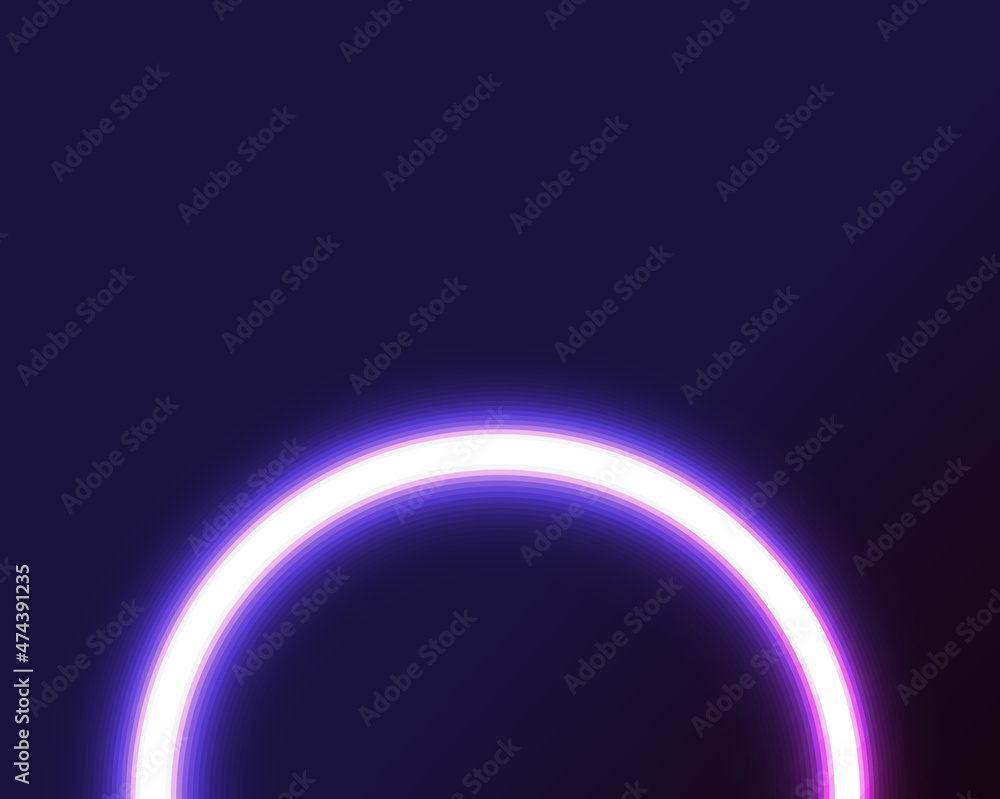 Poster abstract background with neon glowing circle. banner with copy space