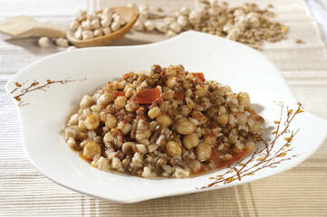 green lentils with chickpeas