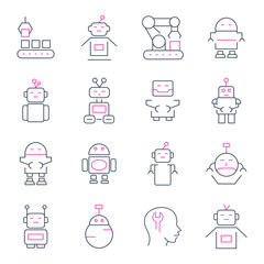 Robots  icons set.Robots pack symbol vector elements for infographic web