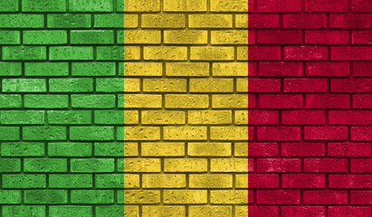 Mali flag on a brick wall